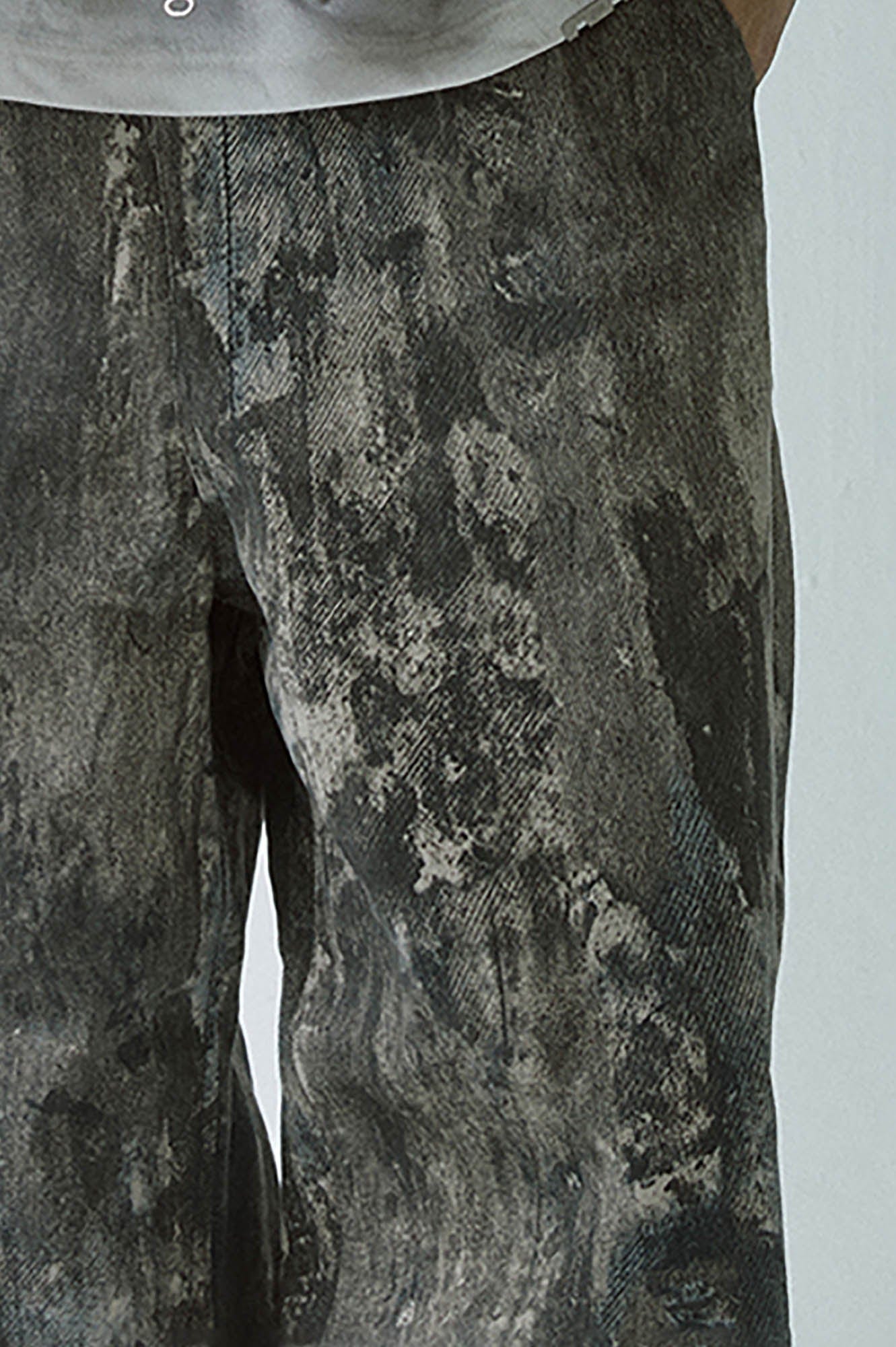 Pantalon à jambes droites de lavage acide