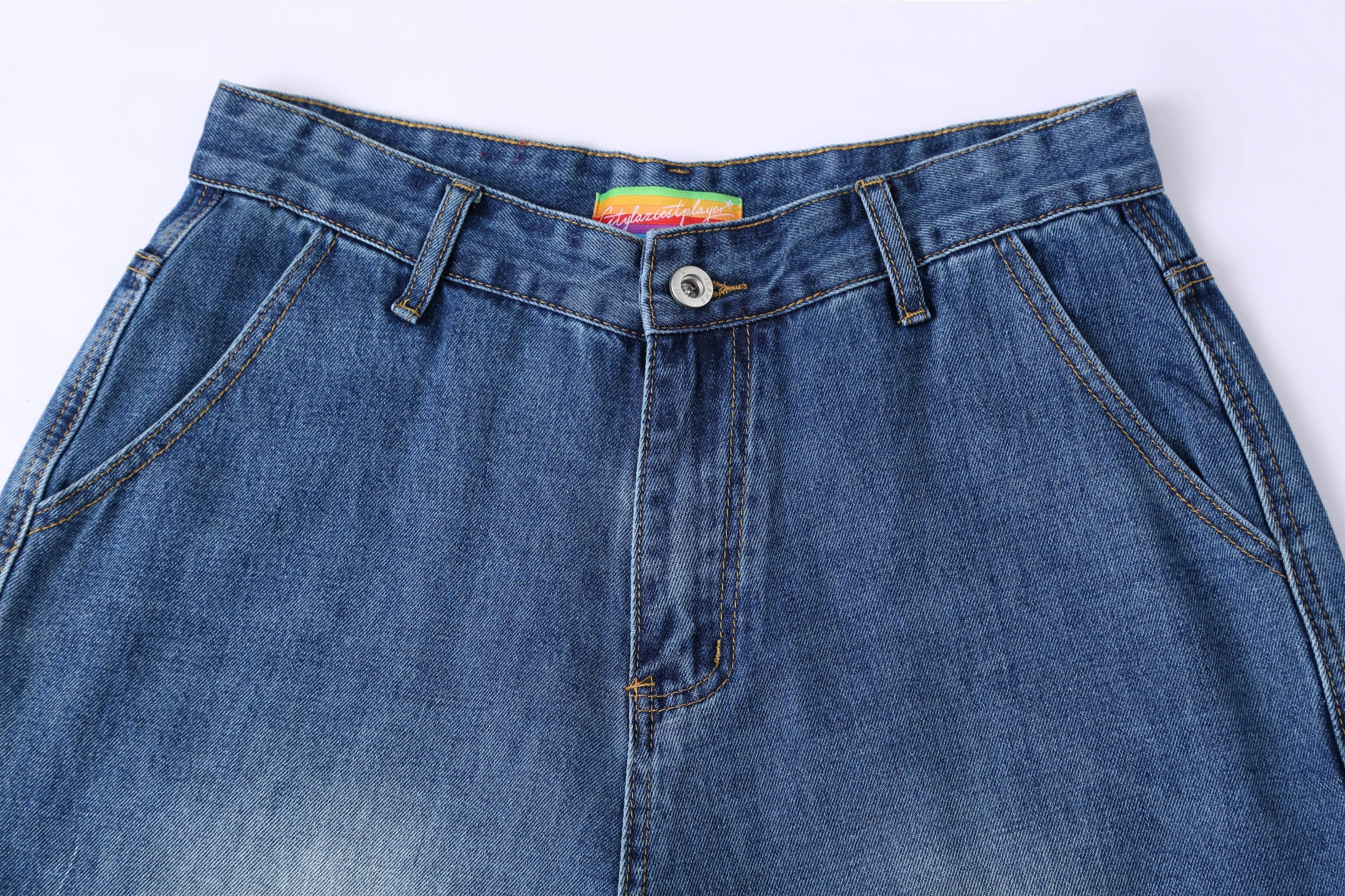 Baggy Denim Cargo Shorts