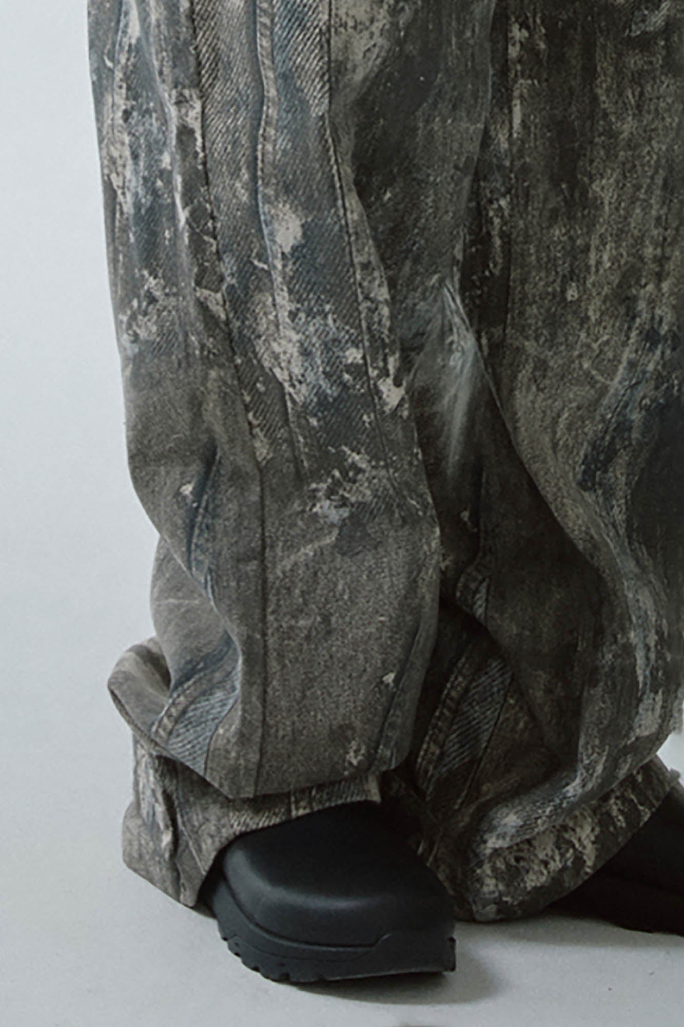 Pantalon à jambes droites de lavage acide