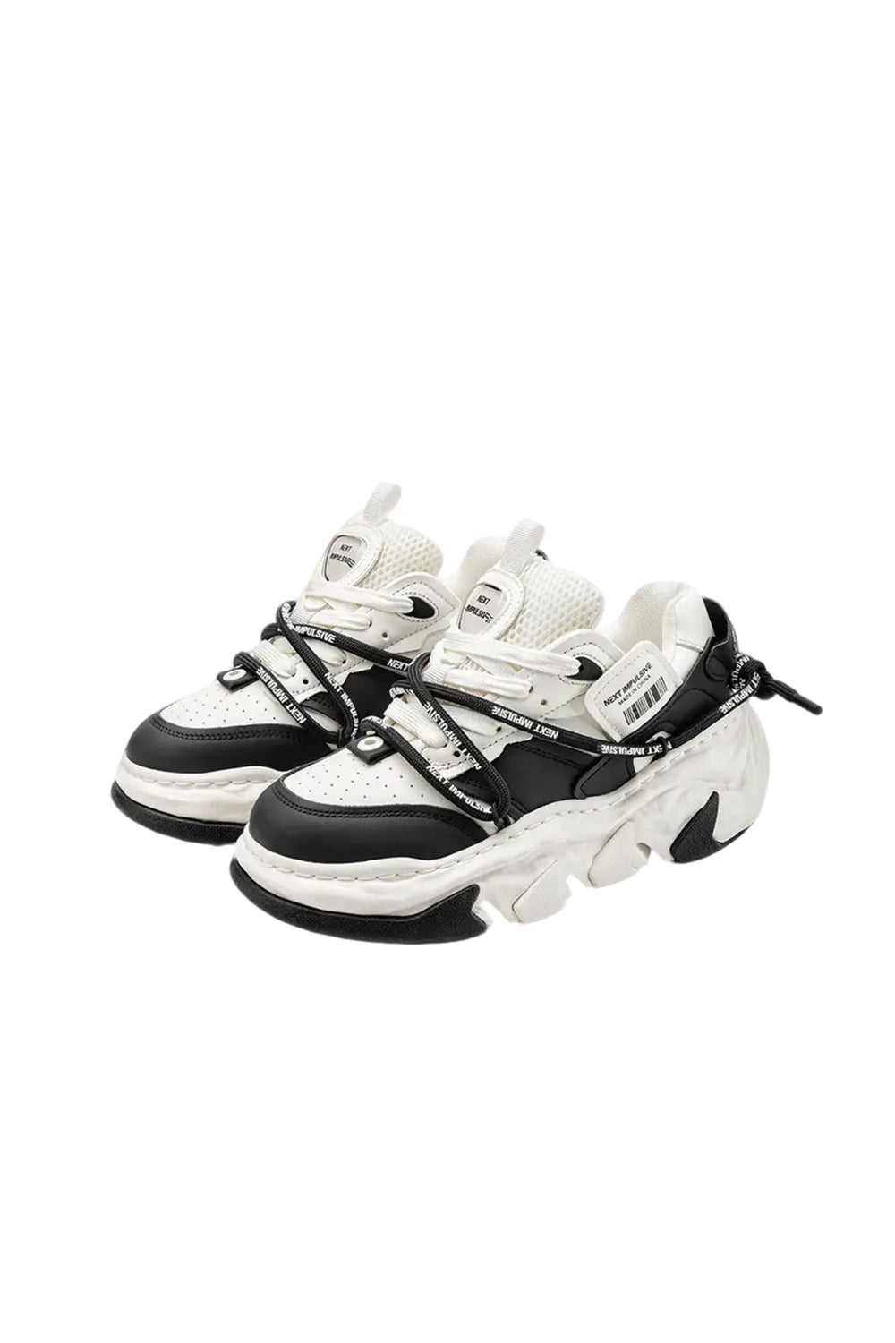 Black Dissolve Panel Platform Sneakers
