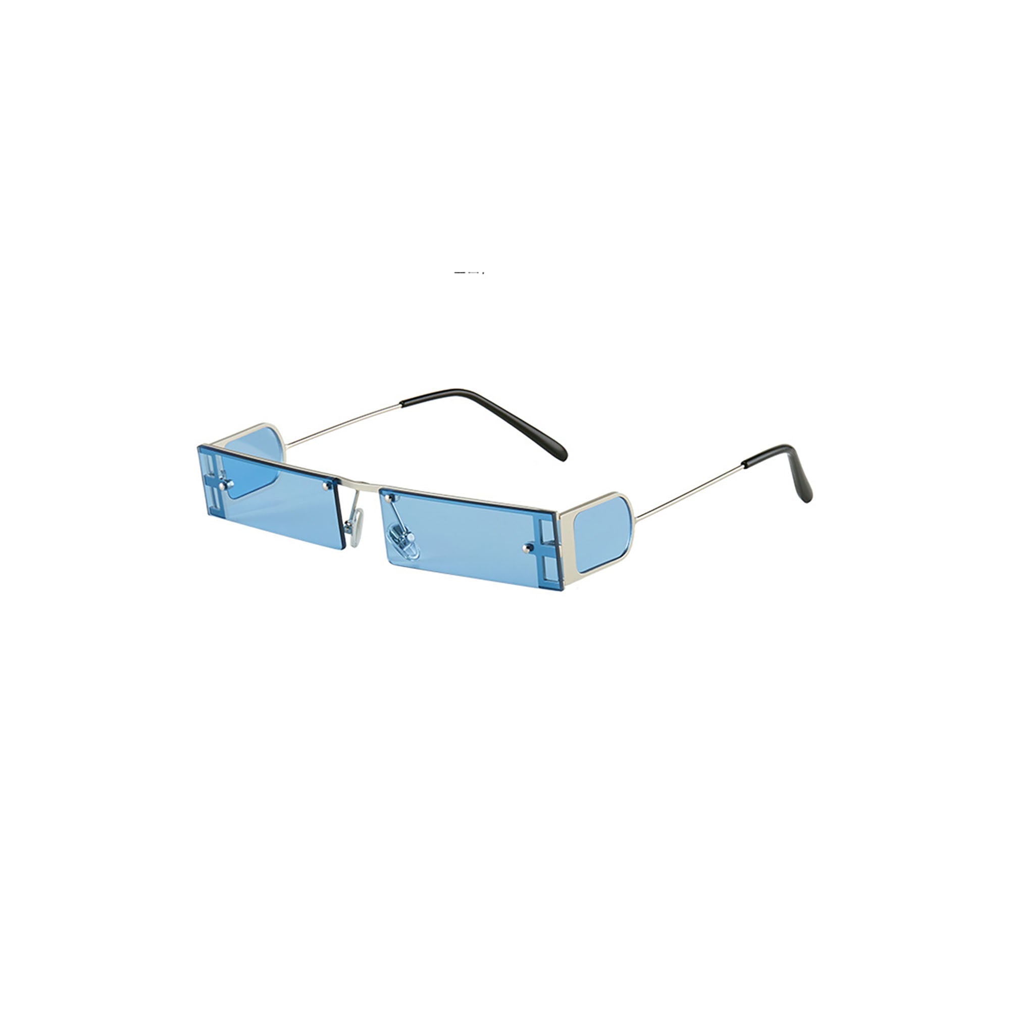 Tinted Rectangle Bar-Temple Sunglasses - view 2