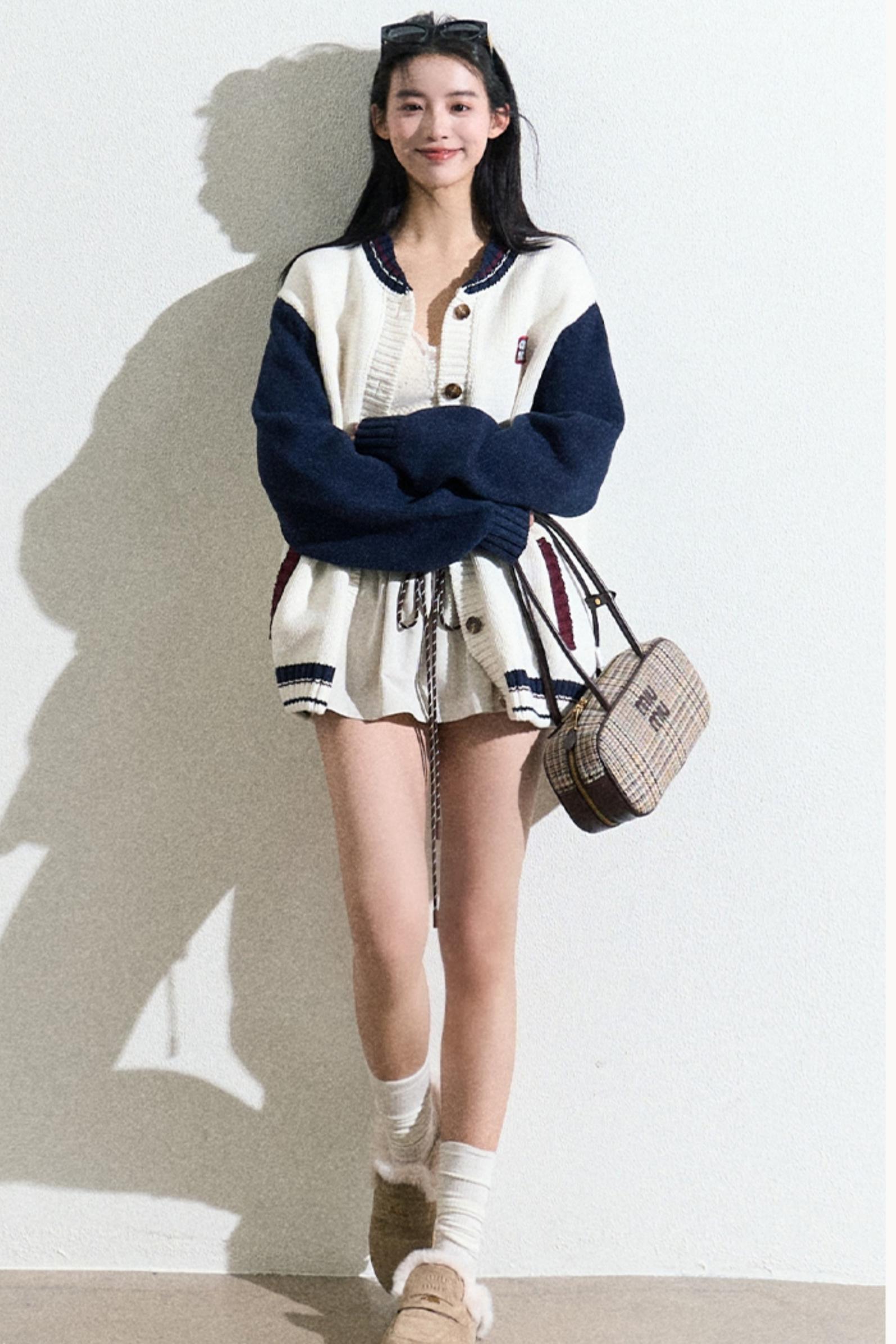 Varsity-Style Cardigan Jacket