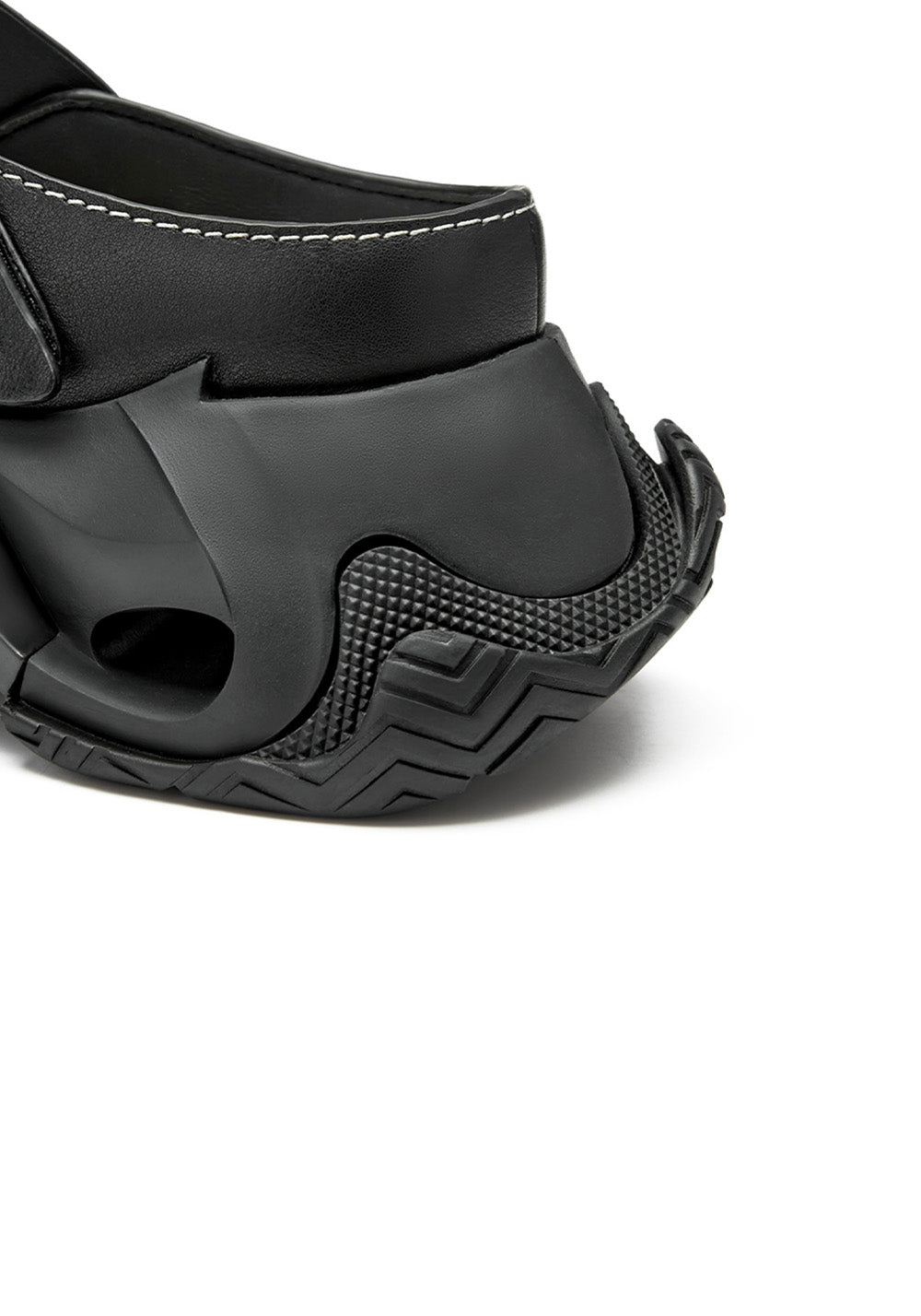 Black Platform Closed-Toe Slides