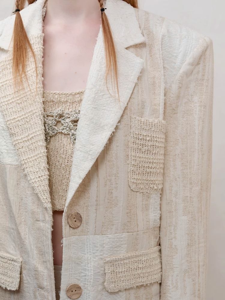 Blazer en linge texturé