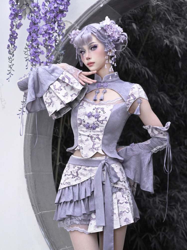 Falda de envoltura de volantes de dragón