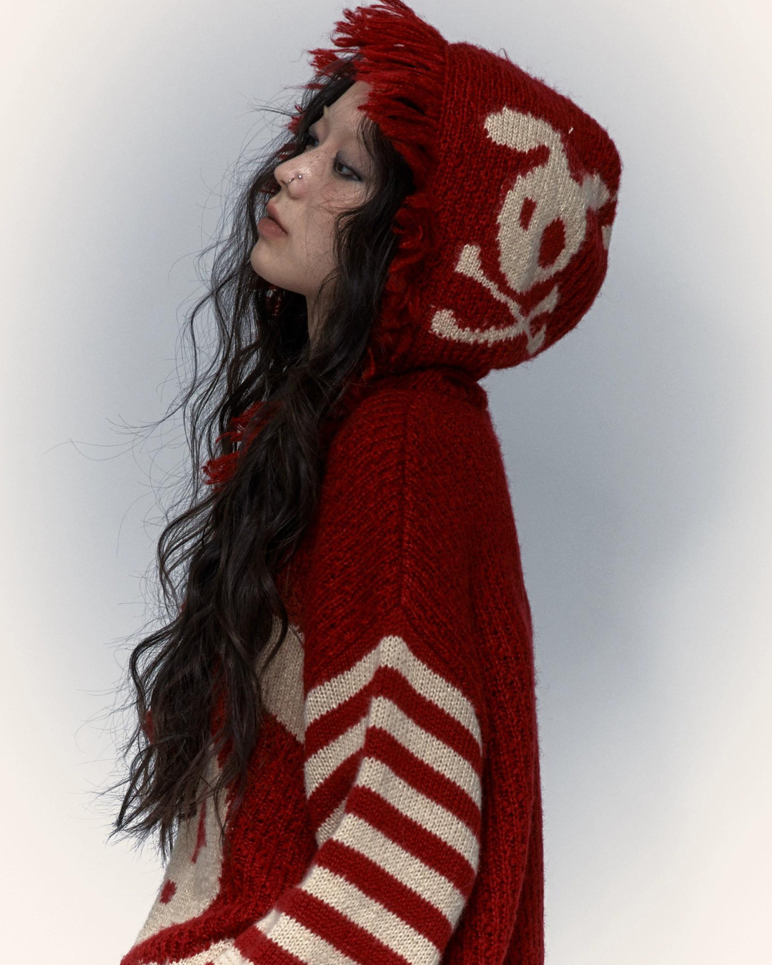 Skelettkaninchen -Strickpullover