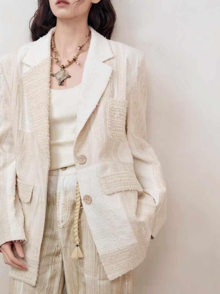 Blazer en linge texturé