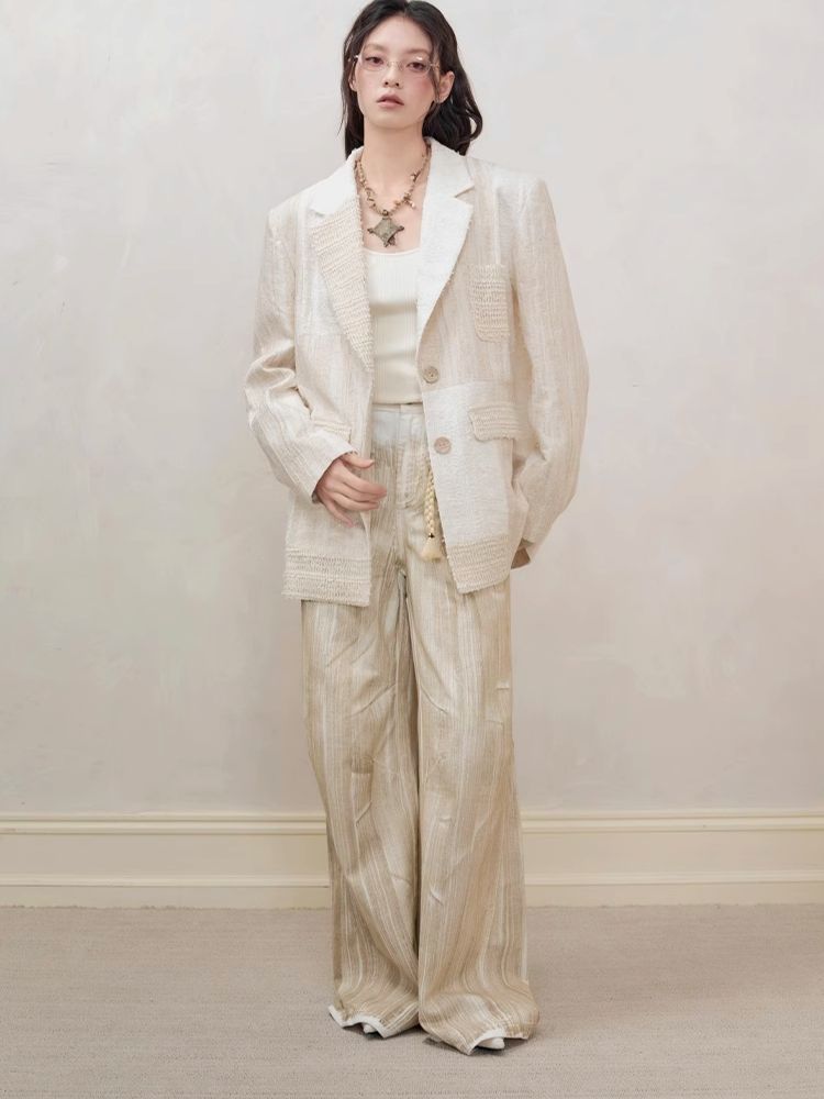 Blazer en linge texturé