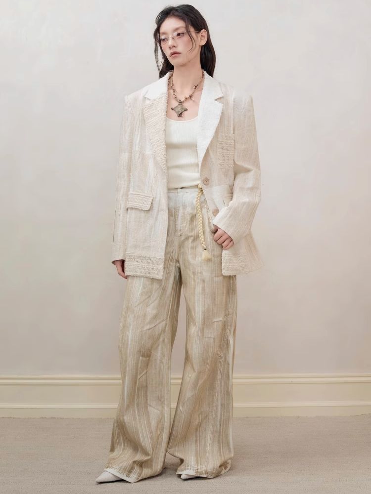 Blazer en linge texturé