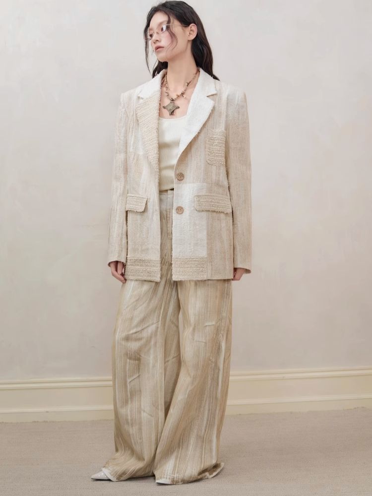 Blazer en linge texturé