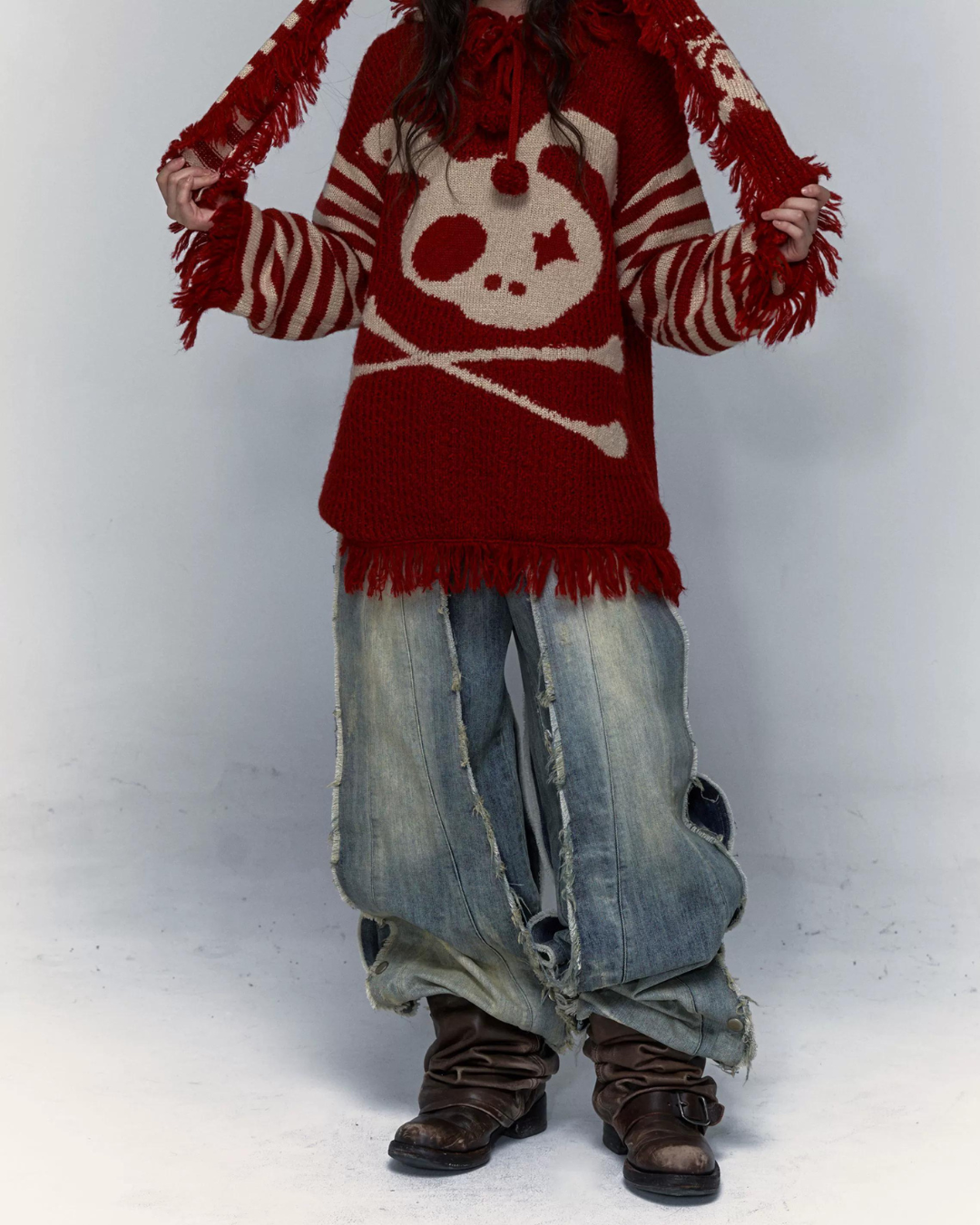 Skelettkaninchen -Strickpullover