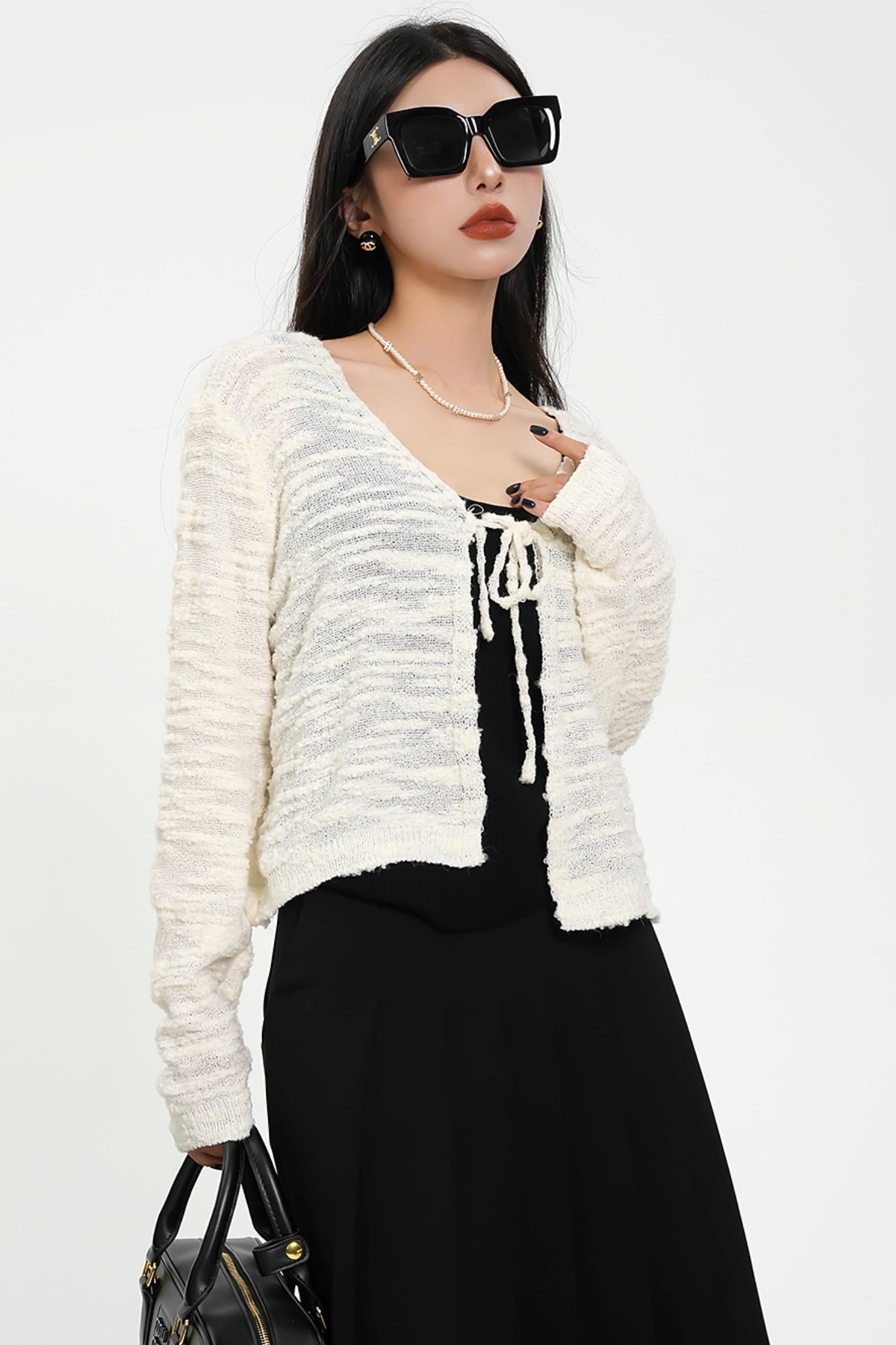Gemütliches Kaufte -Strickjacken -Set - Textured Strick -Pullover Duo