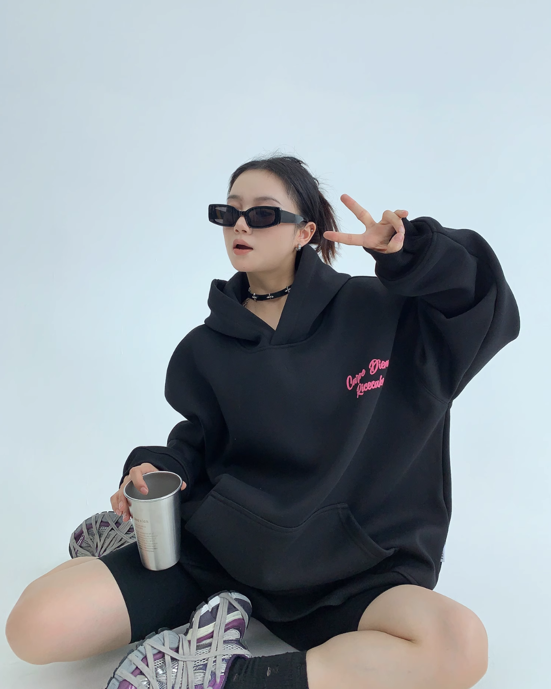 Pink Carpe Diem Script Hoodie