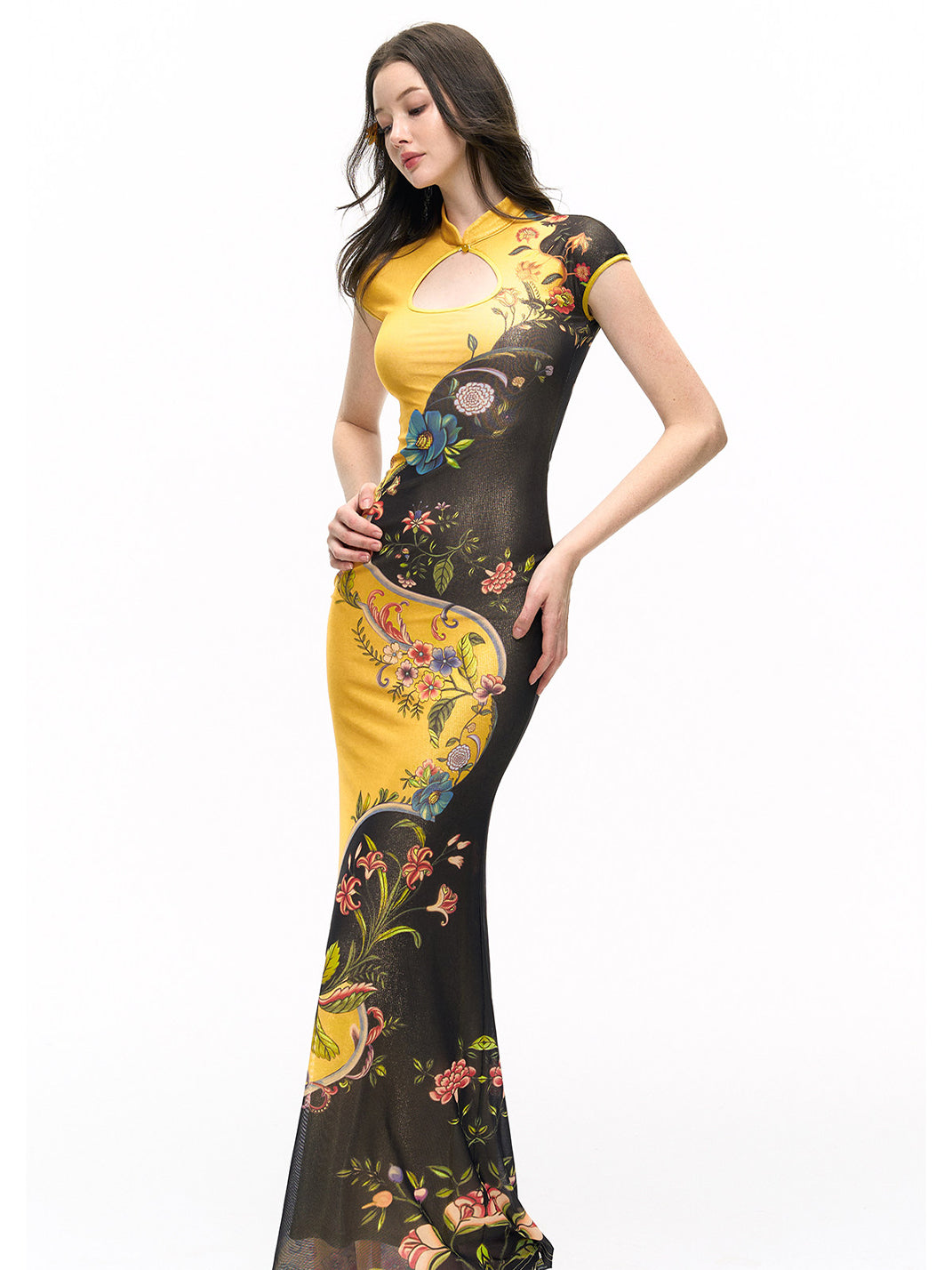 Gold Foil Bodycon Mermaid Dress