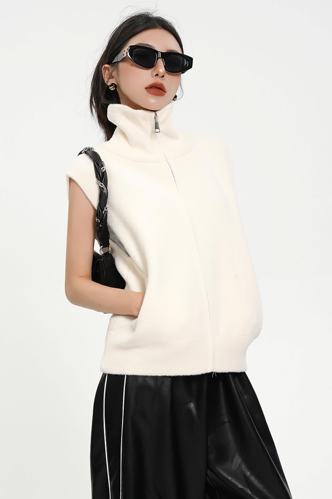 Gothic-Inspired Quarter-Zip Vest