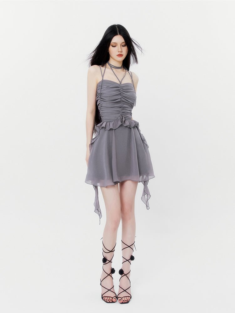 Mini -Partykleid Rüschenverkleidungen