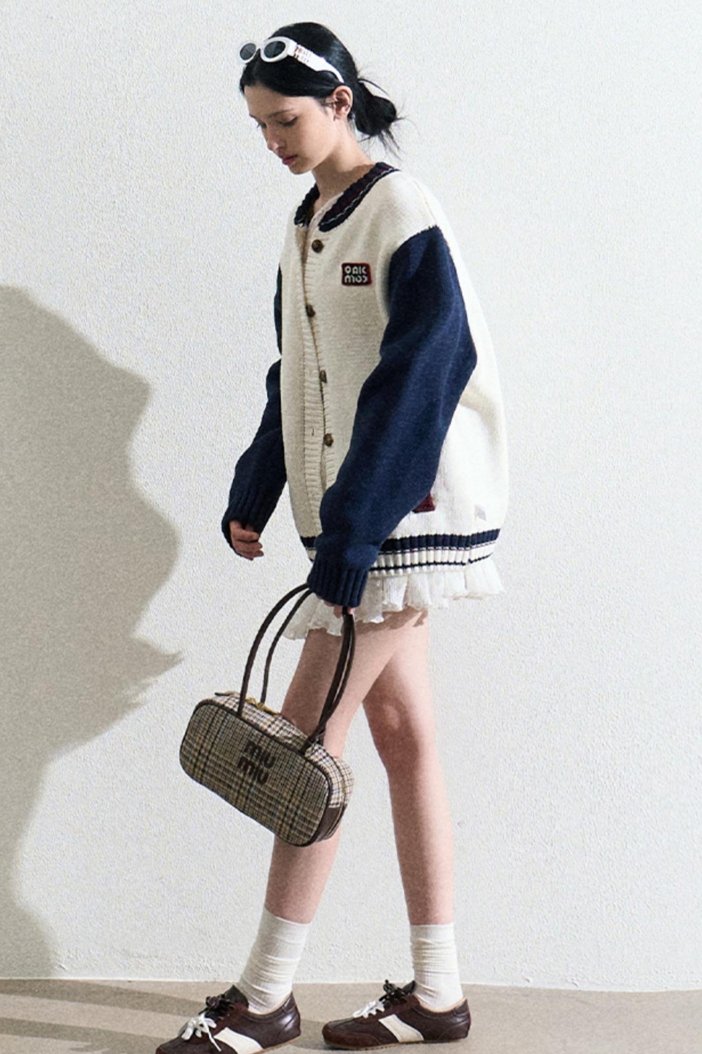 Varsity-Style Cardigan Jacket
