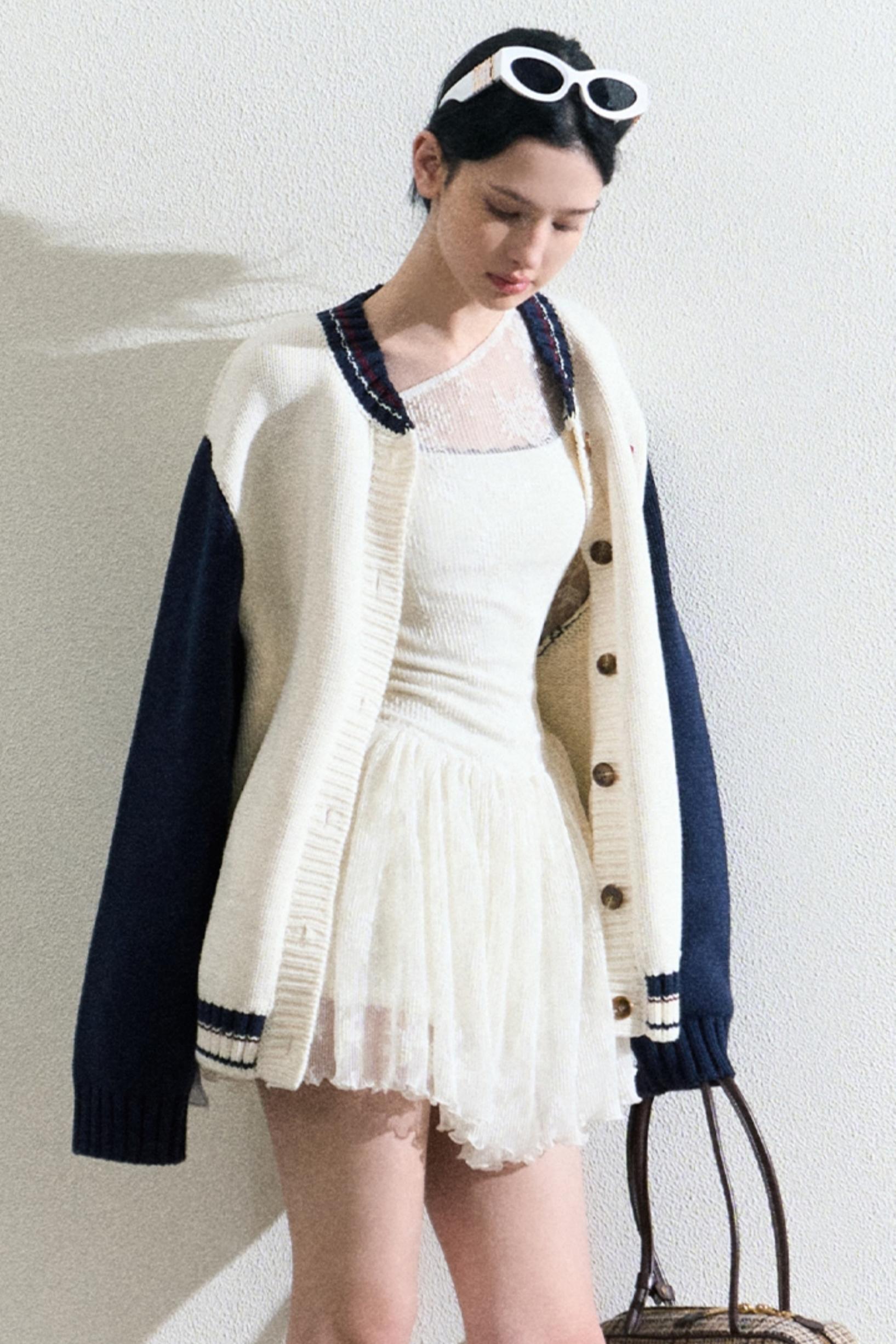 Varsity-Style Cardigan Jacket