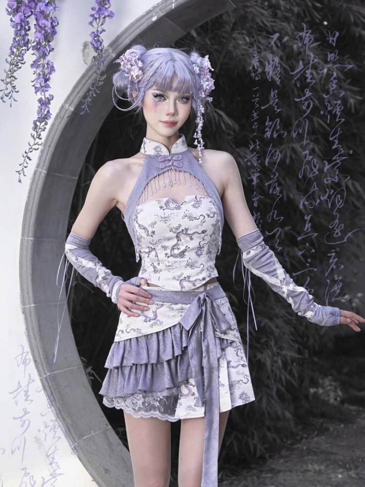 Falda de envoltura de volantes de dragón