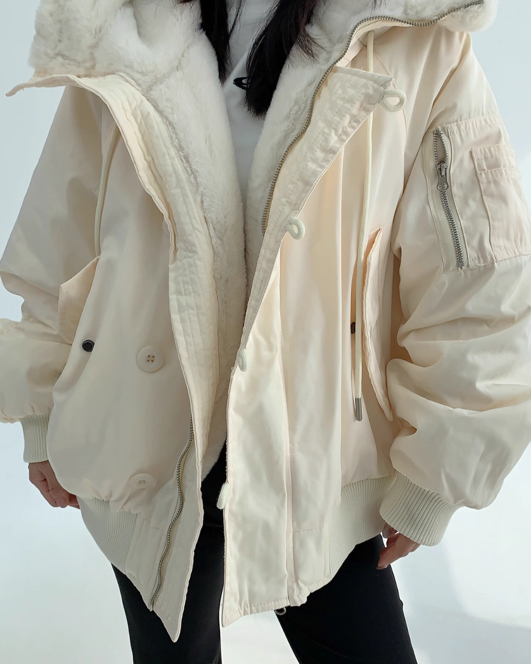 Frost Sherpa-Collar Bomber Jacket