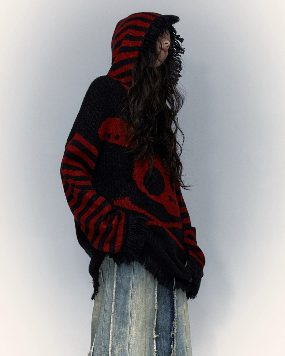 Skelettkaninchen -Strickpullover