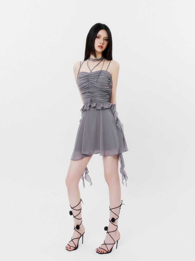 Mini -Partykleid Rüschenverkleidungen