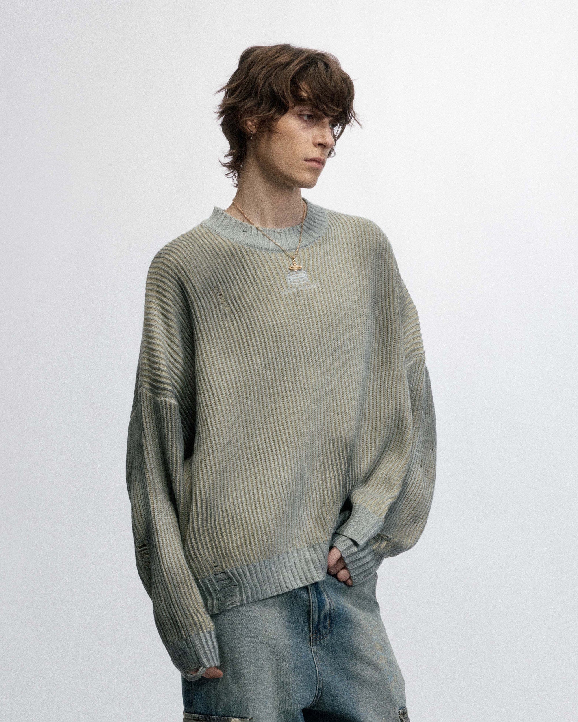 Delanner gerippter Logo -Pullover
