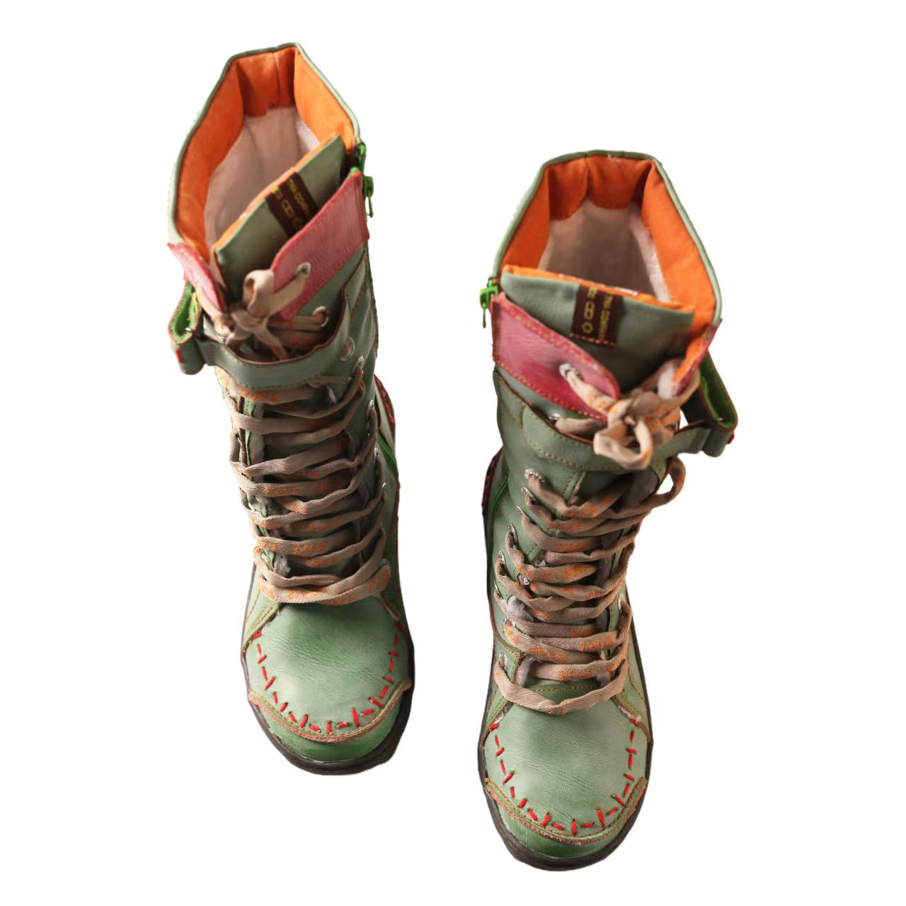 Washed PU Fleece-Lined Y2K Tall Boots