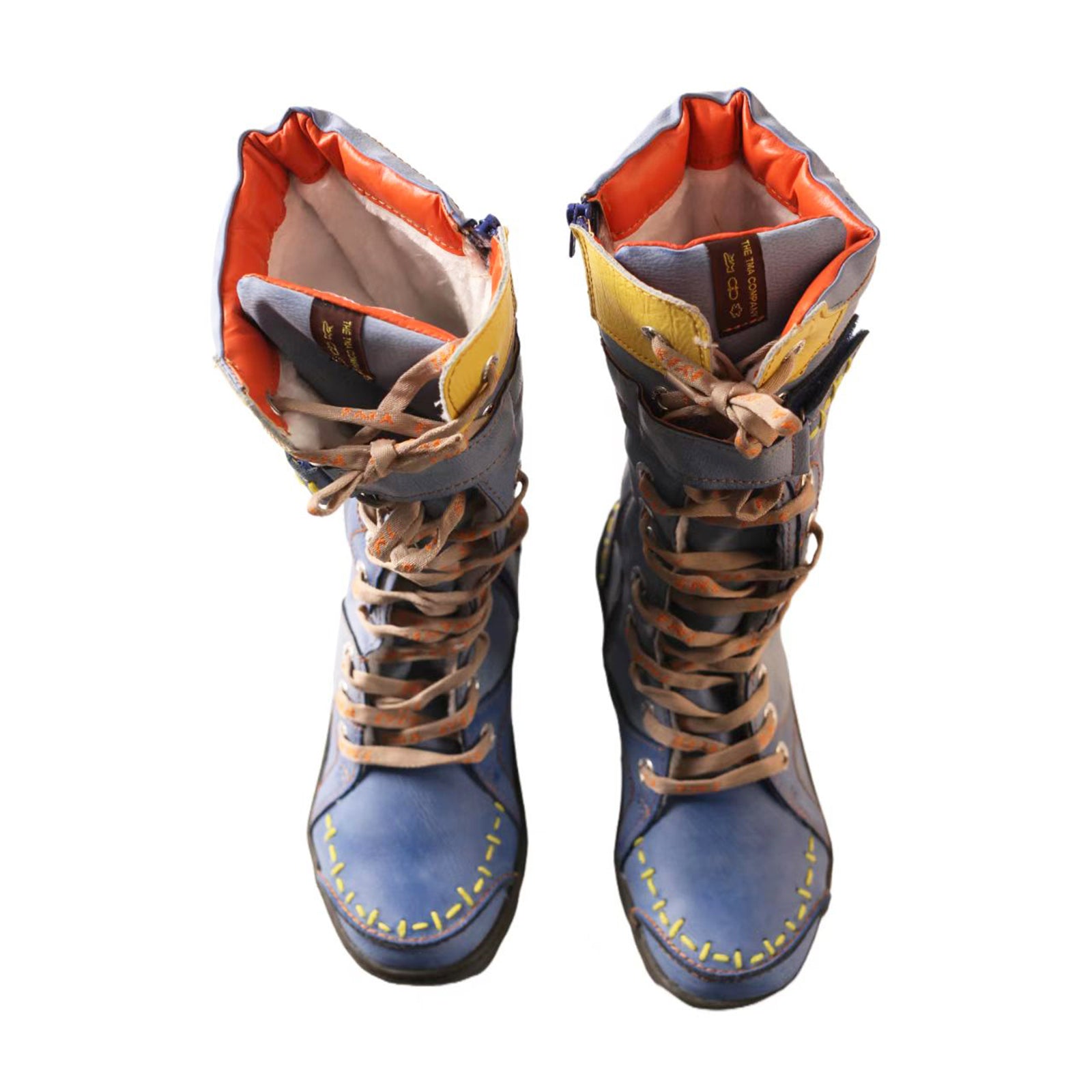 Washed PU Fleece-Lined Y2K Tall Boots