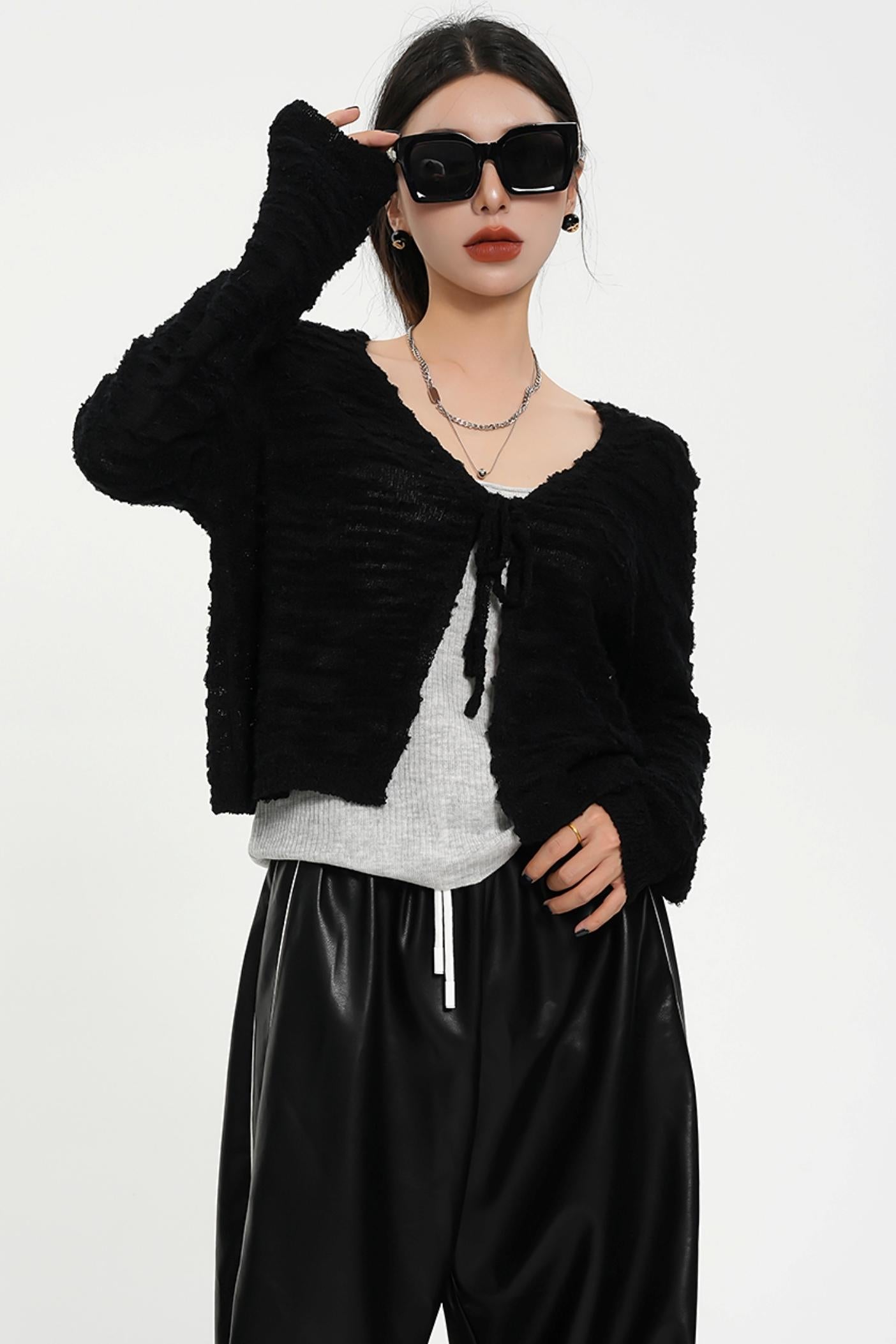 Gemütliches Kaufte -Strickjacken -Set - Textured Strick -Pullover Duo
