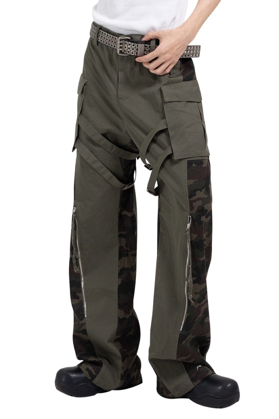 Pantalones de carga tácticos de camuflaje empalmado
