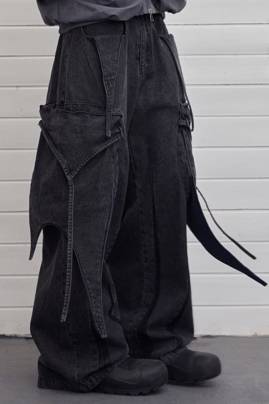 Detalles de la correa Jeans de pierna ancha