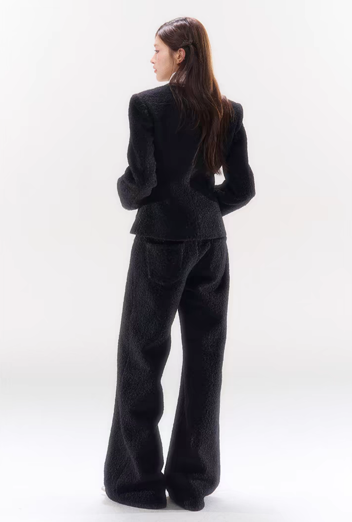 Classic Tweed Button Blazer