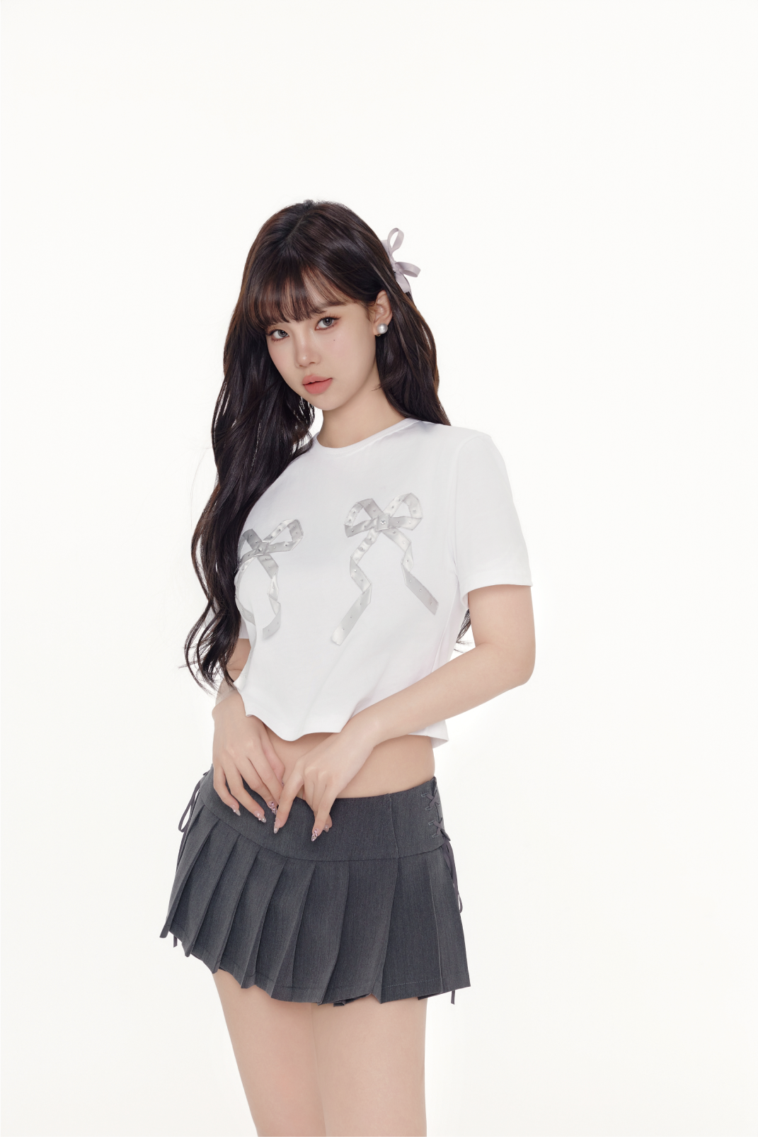 Bow Print Crop Top
