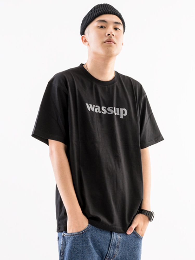 Bold Big Logo Print Basic Tee - chiclara