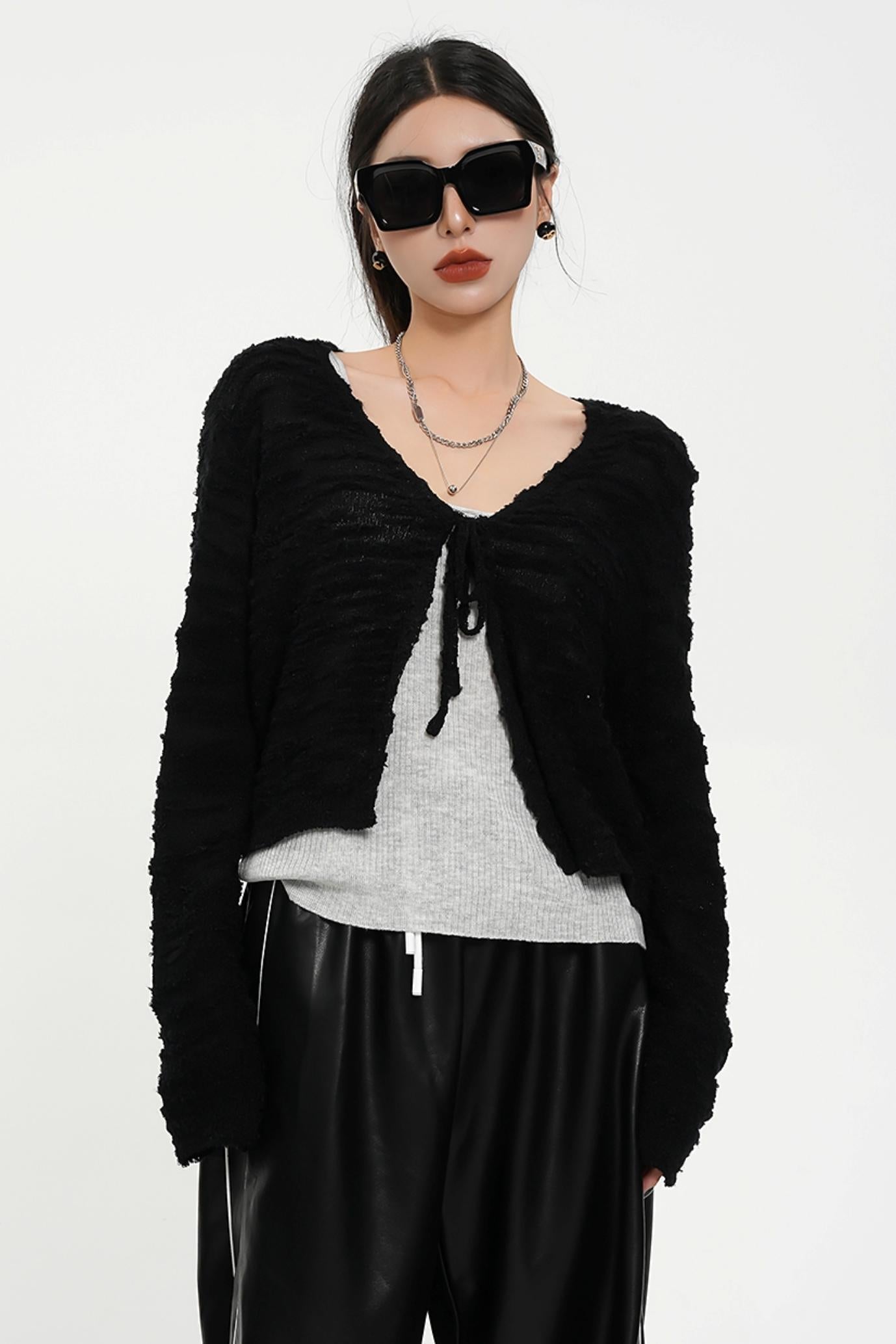 Gemütliches Kaufte -Strickjacken -Set - Textured Strick -Pullover Duo