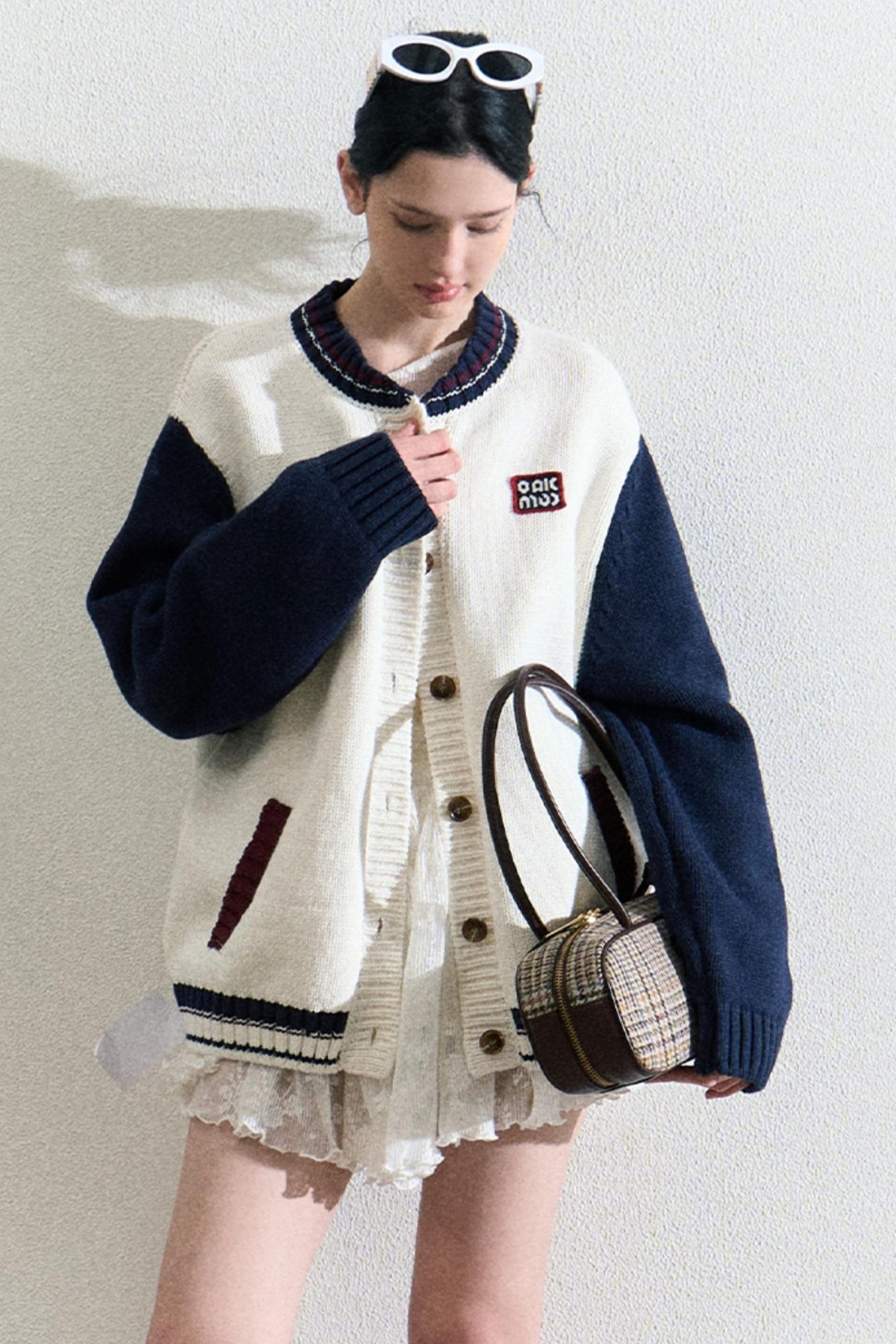 Varsity-Style Cardigan Jacket