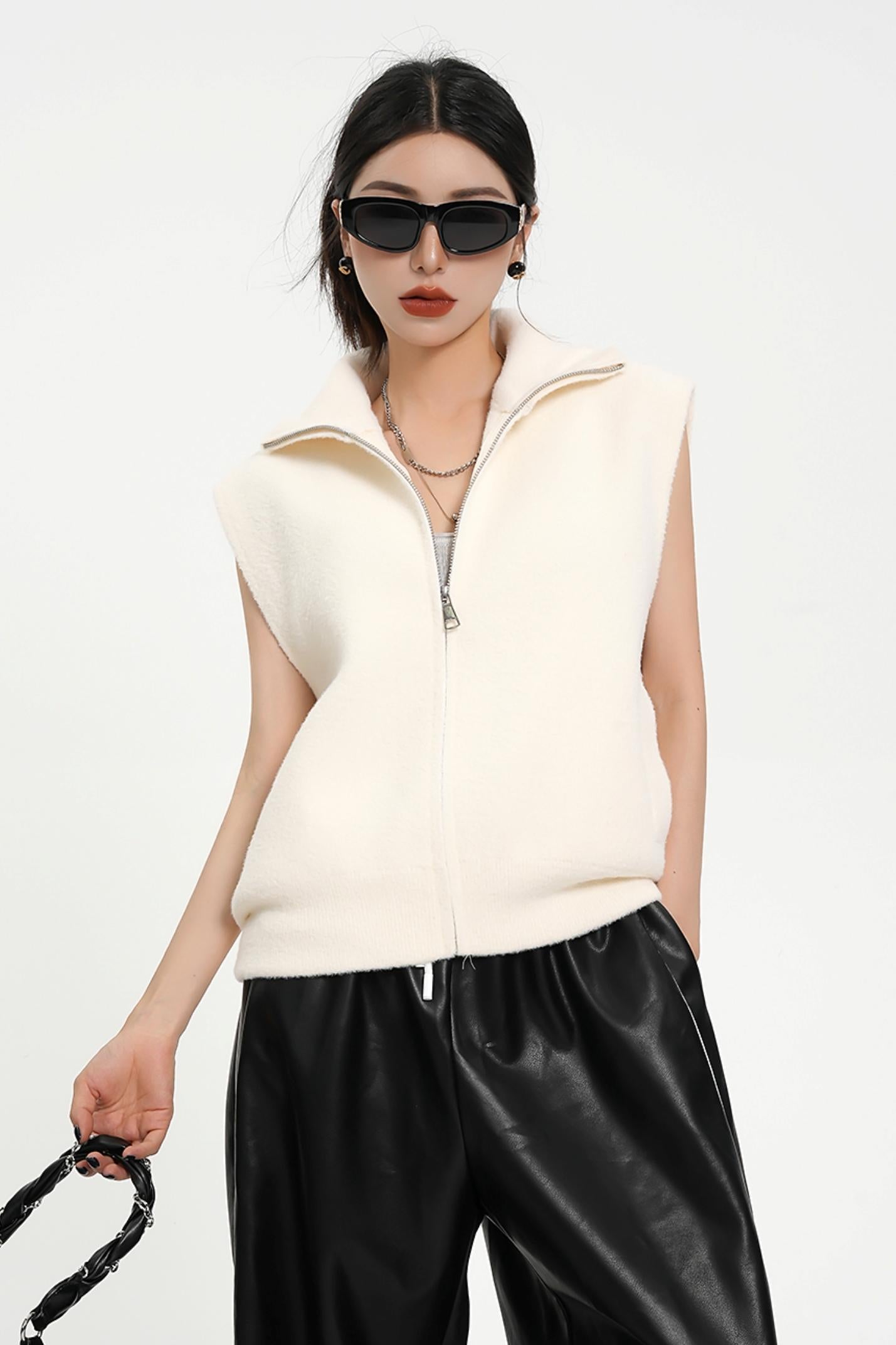 Gothic-Inspired Quarter-Zip Vest