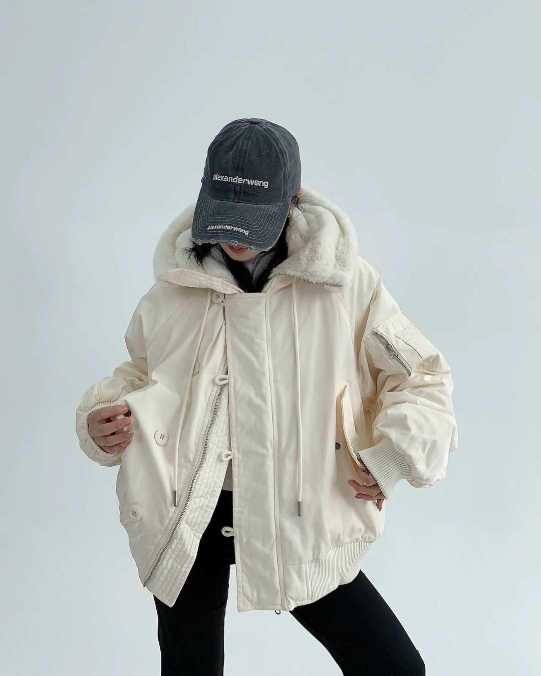 Frost Sherpa-Collar Bomber Jacket