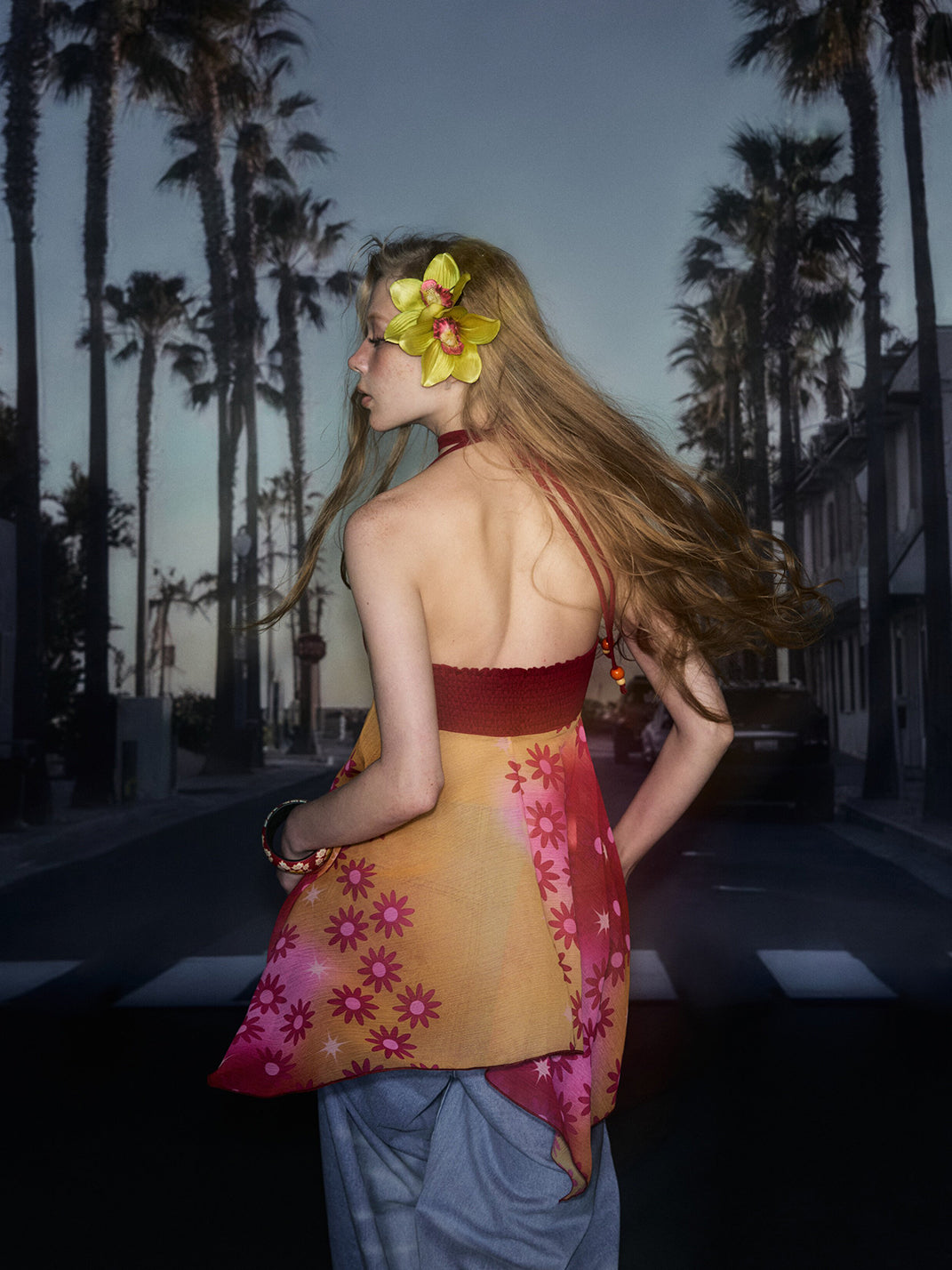 Sunflower Halter Mini Dress