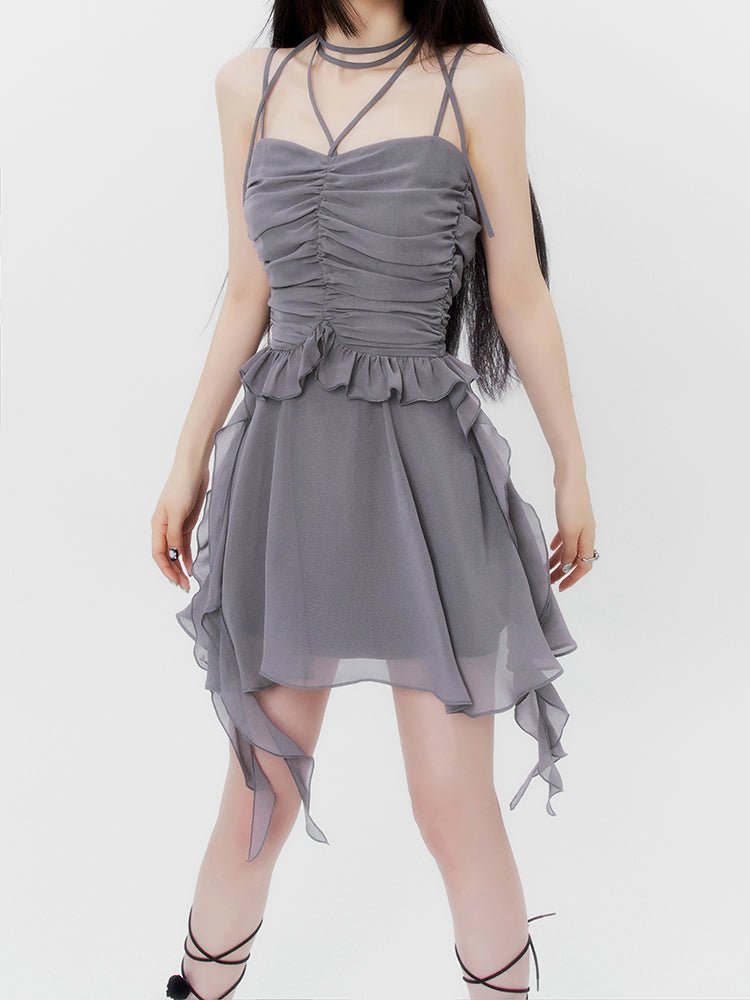 Mini -Partykleid Rüschenverkleidungen
