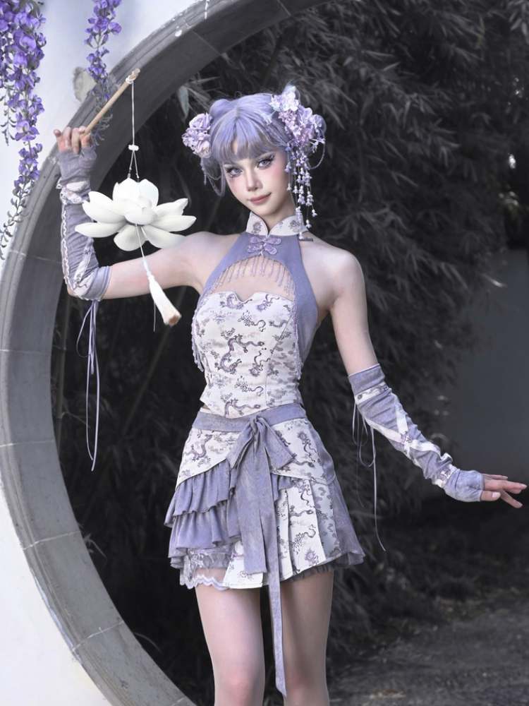 Falda de envoltura de volantes de dragón