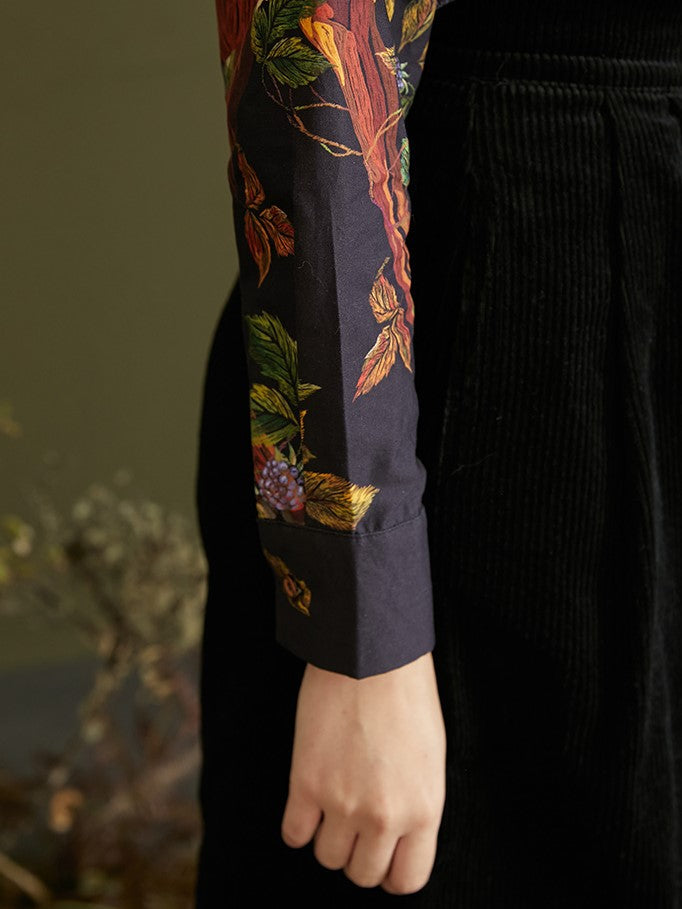 Enchanted Forest Deer Embroidered Blouse - chiclara