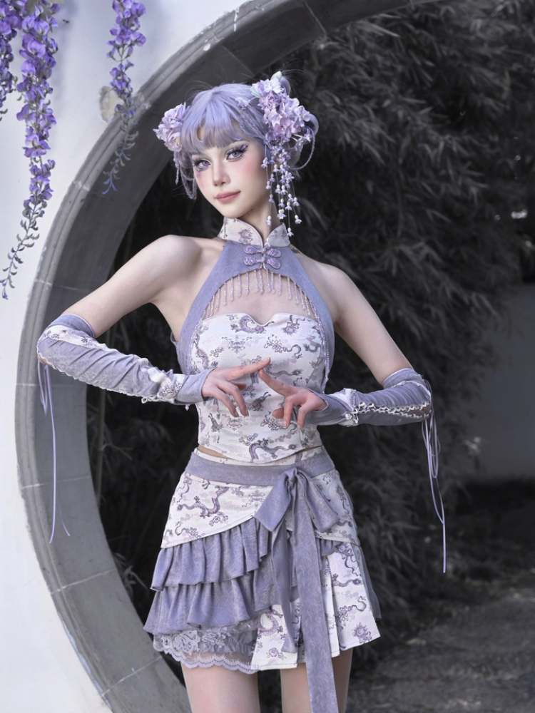 Falda de envoltura de volantes de dragón