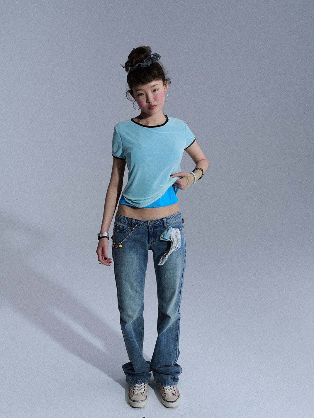 Low-Waist Slim Flare Jeans