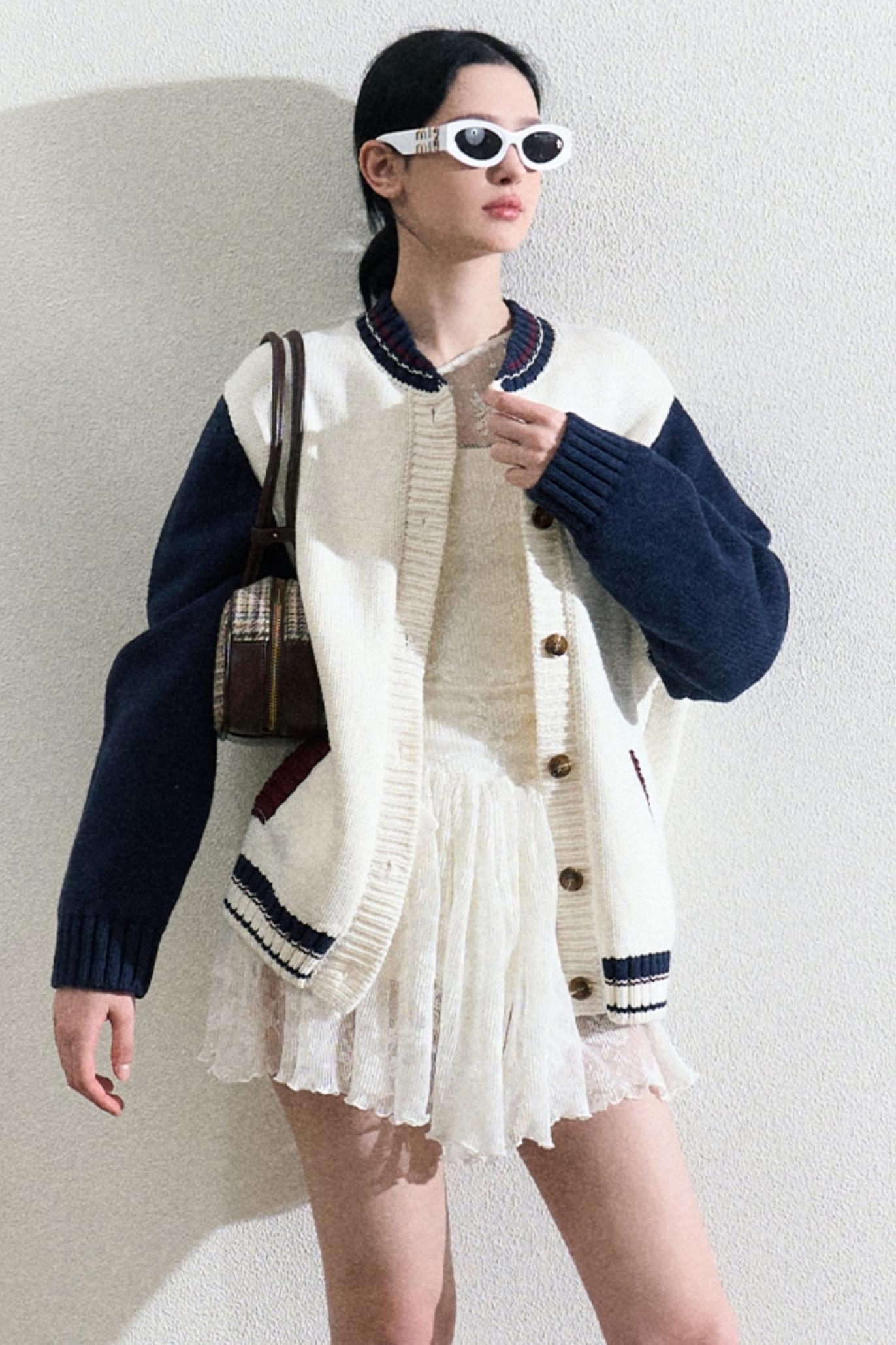 Varsity-Style Cardigan Jacket