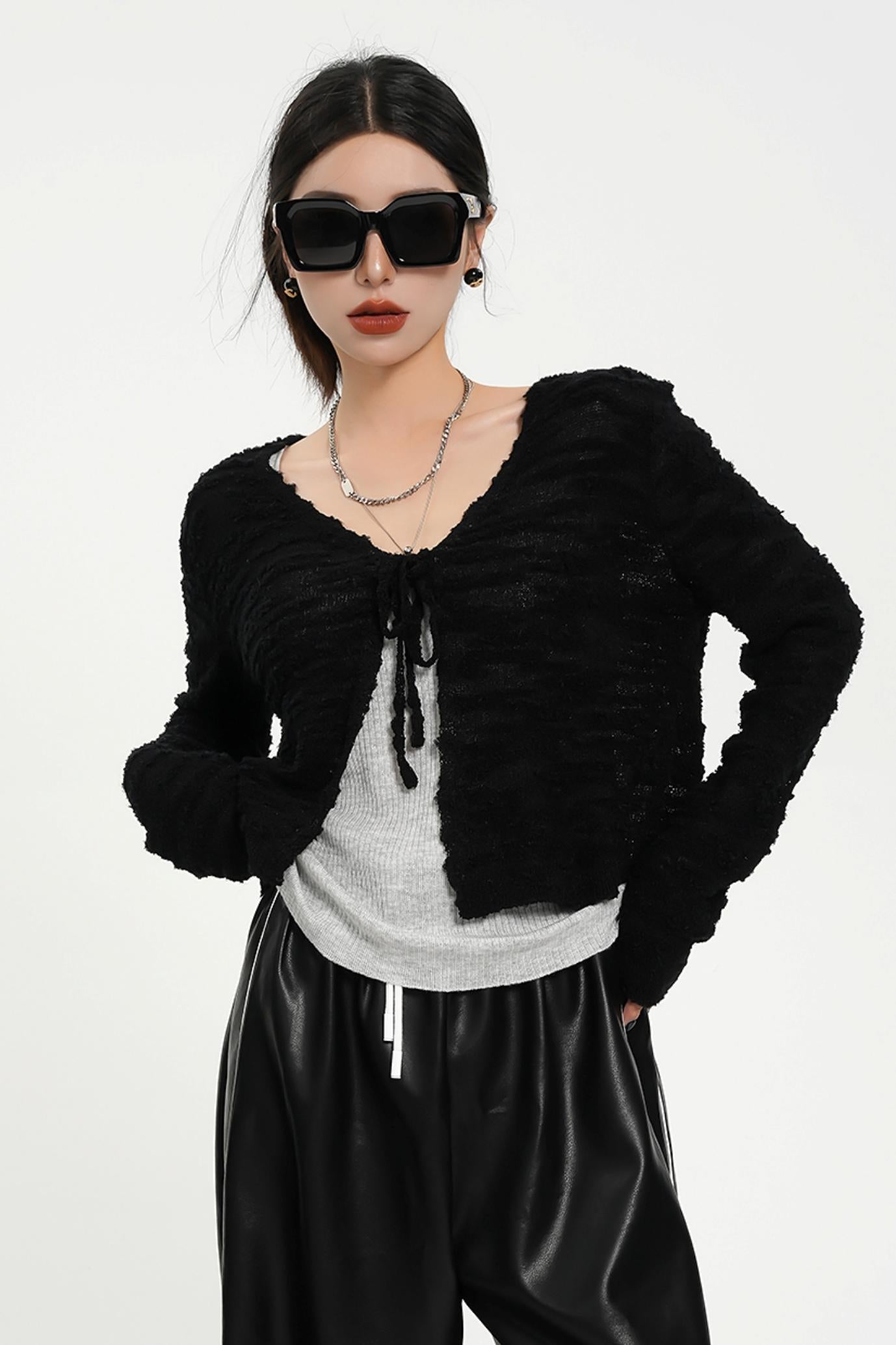 Gemütliches Kaufte -Strickjacken -Set - Textured Strick -Pullover Duo