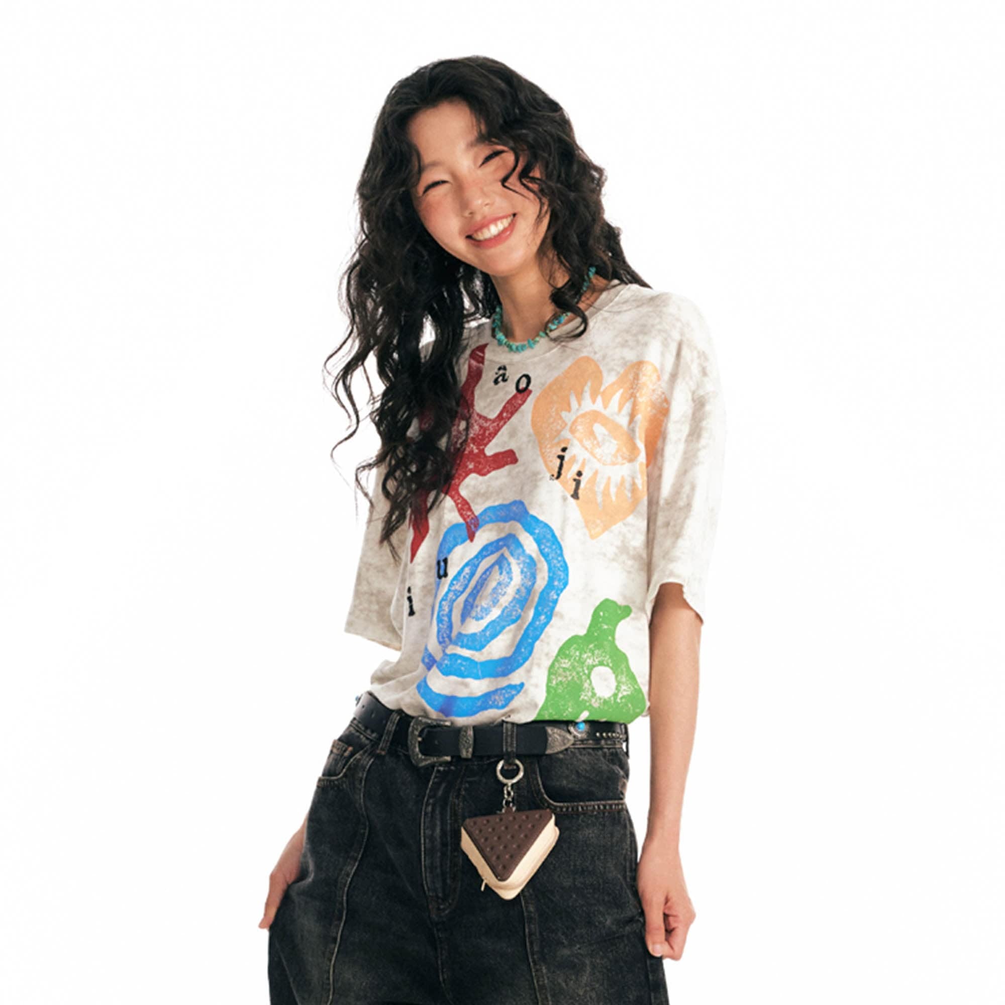Tribal Graphic Distressed Cotton Tee