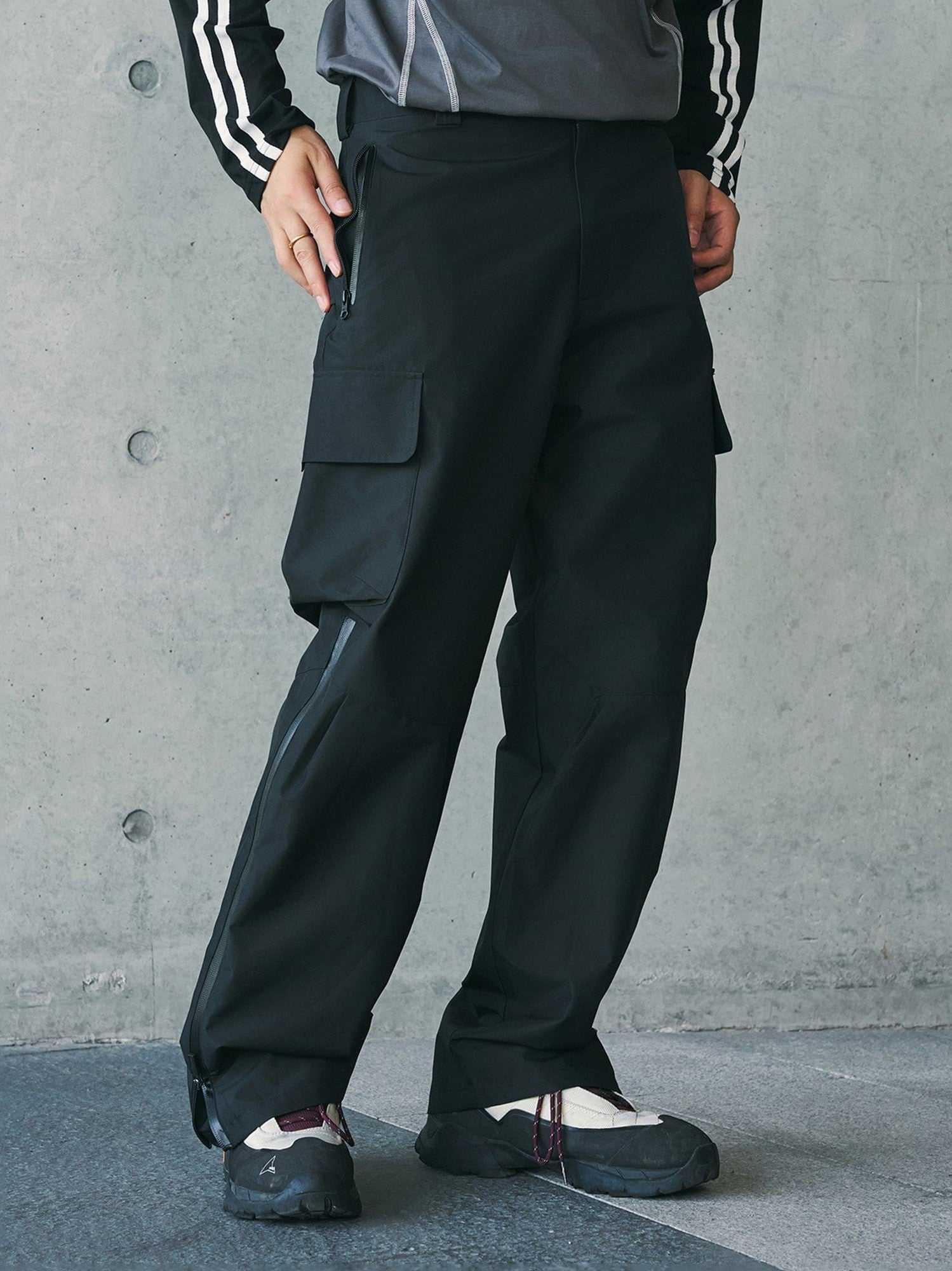 Pantalon cargo épissé plissé utilitaire