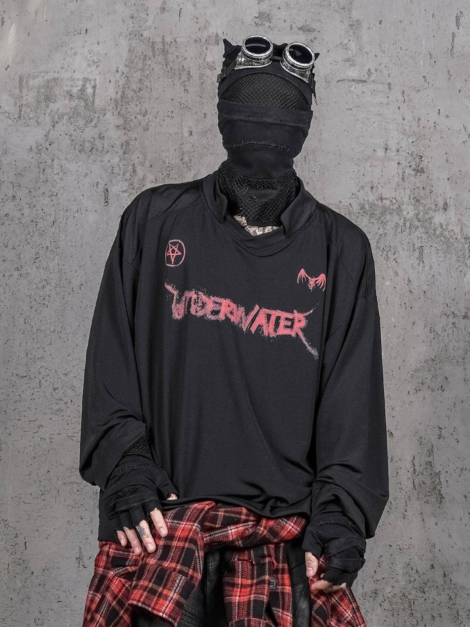 Dark Mesh Punk Longsleeve Sweatshirt
